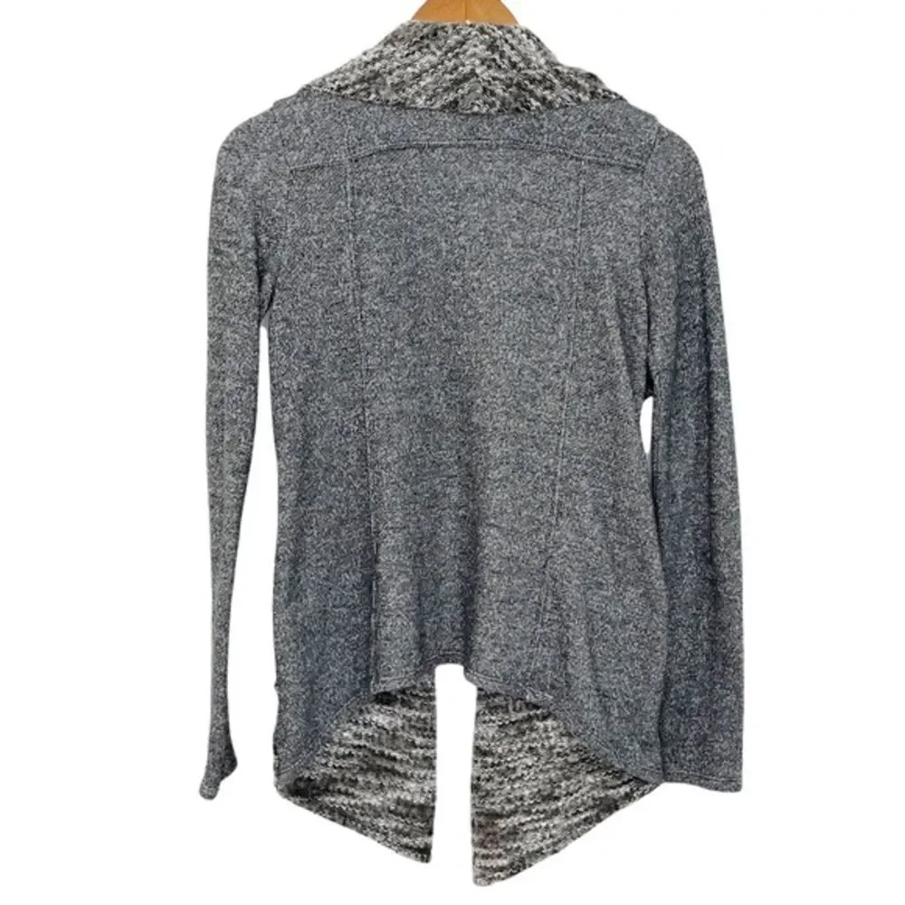 Lucky Brand Draped Mixed Media Open Knit Cardigan Extra Small